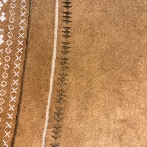 Abercrombie & Fitch Women’s Size 8 Brown Mini Skirt Embroidered Faux Suede Fall - Picture 7 of 10